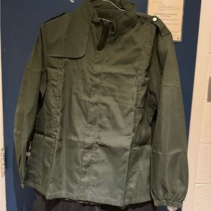 green army style windbreaker jacket